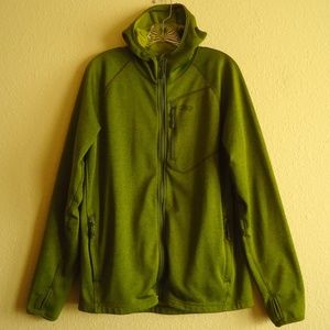 Outdoor  Research Women's Green Hooded Jacket Size-L/G Sleeves have thumb holes.
